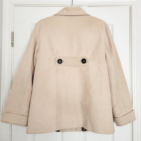 Ann Taylor Empire Waist Cotton Pea Coat Tan M - Picture 2 of 9